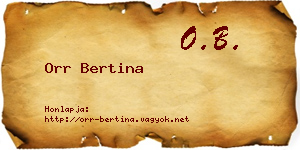 Orr Bertina névjegykártya